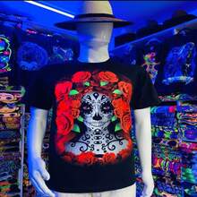 playera manga corta dia de muertos - Rosa - Ver 2