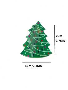 1入女孩聖誕樹造型7公分髮夾,可愛節日配飾 - 綠色 - 查看 5