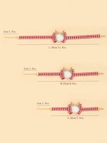 1pc Pet Christmas Decoration Necklace With Mink Fur, Deer Ear For Cat And Dog