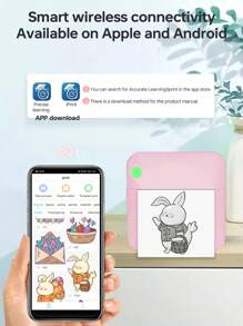 迷你無線攜帶式打印機,保護一捲熱敏紙 - 粉色 - 查看 6