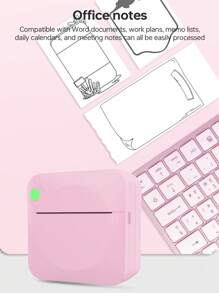 迷你無線攜帶式打印機,保護一捲熱敏紙 - 粉色 - 查看 5