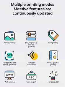 迷你無線攜帶式打印機,保護一捲熱敏紙 - 粉色 - 查看 7