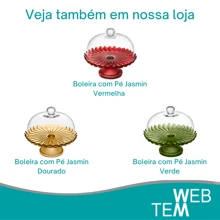 Boleira de Vidro com Pé e Tampa Jasmin Vitazza: Para Bolo, Doces, Sobremesas, Decoração, Organização e Mesa Posta, com Toque de Elegância, Praticidade Ecológica e Ocasiões Especiais - Multicolorido - Visão 8