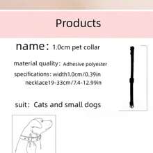 1入黑色狗掌印花鈴鐺可調節寵物項圈,適用於小型狗和貓 - 黑色 - 查看 4