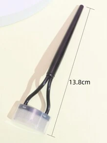 1pc Portable Eyelash Comb With Cover Fine-tooth & Dense-tooth Design Eyelash Separator Mascara Applicator Cosmetics Tool - Black - View 5