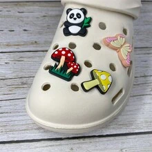1組/套熊貓動物圖案鞋扣(共8個),適用於clogs,男女皆可,適合個性化diy裝飾 - 彩色 - 查看 9
