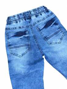 Calça Jogger Jeans Infantil para Meninos - Lavagem Média - Visão 4