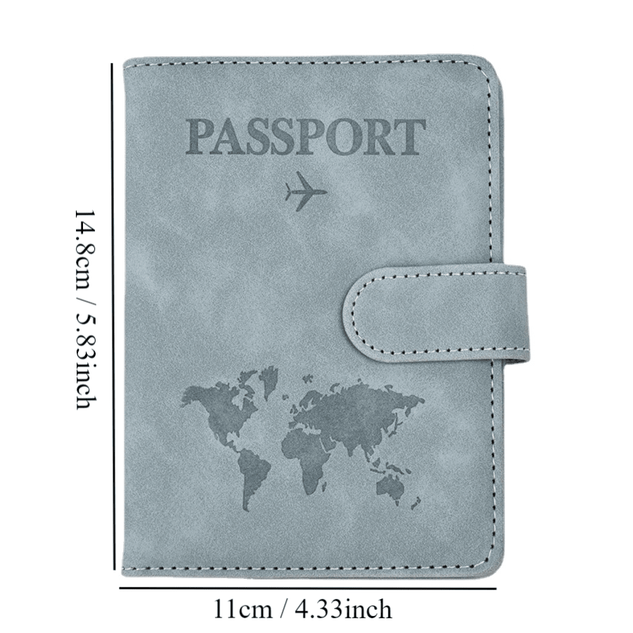 1 Multifunctional Passport Cover With Map Pattern For Travel Storage