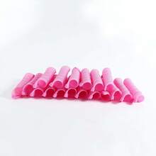1套18件女性粉橙色無熱容易使用捲髮器,包括捲管和掛鉤,適用於鬈曲捲髮 - 彩色 - 查看 7