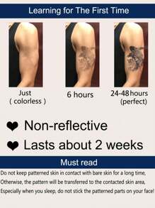 6pcs Animal Patterned Semi-permanent Tattoo Sticker, Lasting For Up To 15 Days, Waterproof - Multicolor - View 4