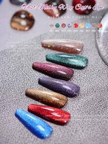 Esmalte de uñas galaxia estilo ojo de gato #8 - Multicolor - Ver 3