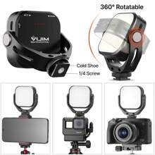 Ulanzi Vijim Vl66 Luz Led Para Vídeo Ajustable Con Soporte De Montaje De Rotación 360 Recargable Dslr Slr Luz De Relleno Portátil Móvil - Negro - Ver 2