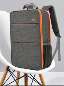 Mochila Para Laptop Delgada Y Expandible, Resistente Al Agua, Mochila De Viaje Compatible Con Todas Las Macbook Air/pro De 13-14 Pulgadas, Xps 13, Surface 13.5 " Y La Mayoría De Los Notebooks De 13-14 Pulgadas - Gris y naranja - Ver 4