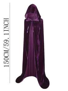 1pc Halloween Người lớn Áo choàng Trang phục dự tiệc Công chúa Cosplay Đạo cụ Trang phục biểu diễn sân khấu - Màu tím - Xem 5