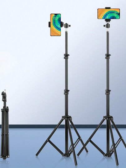 160cm Floor-Standing Tripod Stand With Pan-Tilt Head And Phone Holder Compatible With IPhone Android Phone Mobile Phone Suitable For Live Streaming, Vlog,Family Gatherings, Christmas Party Shooting,For Handheld Selfie, Outdoor Activities, Interviews Compatible With Iphone Android Phone For Summer Vacation, Travel, Fill Light, Outdoor Activities, Live Streaming Selfie Stick