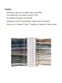 30 色/墊銀灰色十字繡絲線,與 Dmc 顏色相同,diy 刺繡工藝 - 銀色 - 查看 2