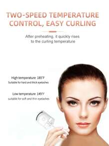 1Pc Electric Heated Eyelash Curler Long-Lasting Curl Electric Eye Lash Perm Eyelashes Clip Eyelash Curler Device Makeup Tools Heated Lash Curlers New Years Gift For Home Use Or Travel Accessories - White - View 3