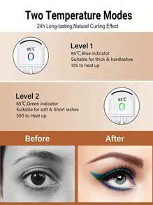 1Pc Electric Heated Eyelash Curler Long-Lasting Curl Electric Eye Lash Perm Eyelashes Clip Eyelash Curler Device Makeup Tools Heated Lash Curlers New Years Gift For Home Use Or Travel Accessories - White - View 8