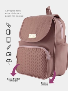 Women Fashion Backpacks - Rusty Rose - View 2