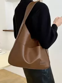 Fashionable Women's Vintage Soft Pu Leather Commuter Tote Bag, Suitable For College Students To Carry To Class, Retro Inspired Bag