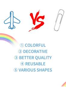 10/30/80Pcs Creative Plane Paper Clips Assorted Colors Cute Metal Plane Shaped Bookmark Clips For Party Invitation Card Student Gift Notebook Office Accessories Document Organization Back To School,Back To School,School Supplies