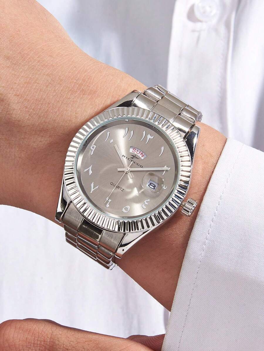 RICECGO 1pc Men's Classic Quartz Watch Suitable For Daily Wear, Business Meetings, Gift Giving Father As A Gift For Students Returning To School