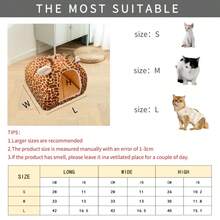 1 件超柔軟溫暖防滑底部半封閉寵物屋適合中小型寵物室內家居使用,冬季 - 巧克力棕 - 查看 2