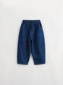 女童休闲时尚保暖牛仔胡萝卜裤，冬季