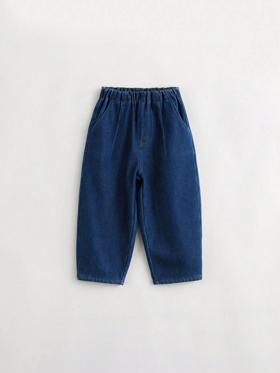 女童休闲时尚保暖牛仔胡萝卜裤，冬季