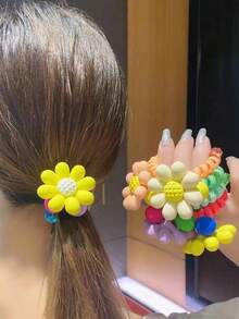 1 Pieza Vincha De Pelo Con Diseño De Girasoles Y Margaritas Multicolor Para Mujeres, Estilo Dulce Y Fresco - Multicolor - Ver 1