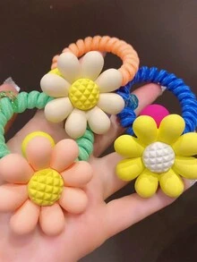 1 Pieza Vincha De Pelo Con Diseño De Girasoles Y Margaritas Multicolor Para Mujeres, Estilo Dulce Y Fresco - Multicolor - Ver 3