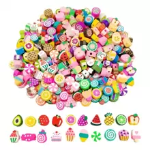 100pcs Fruit Clay Beads-Mixed Candy Polymer Clay Beads Charms for Bracelet Necklace Earrings Jewelry Making Knit - Multicolor - View 7