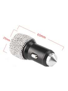 Nuevo cargador de carro USB con doble puerto y adaptador rápido con brillos, decoración de carro color rosa, accesorios de carro con estilo de diamante para interior de mujer
