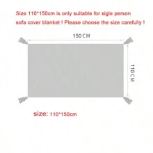 1 Pieza Manta De Sofá Con Flecos Tejida, Manta Pequeña De Ocio Para La Siesta Y Aire Acondicionado