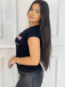 Women T-Shirts - 黑色 - 查看 3