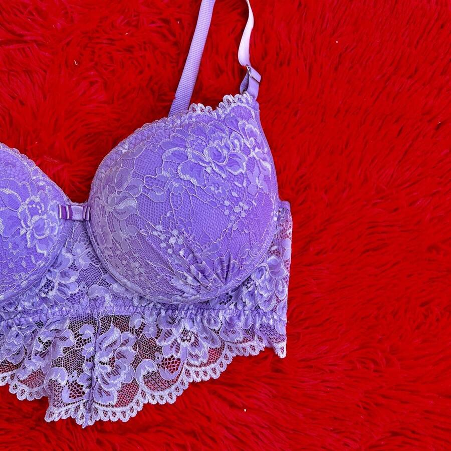 Sutiã Plus Size Renda Sensual Delicado Premium Isadora - Violeta - Visão 1