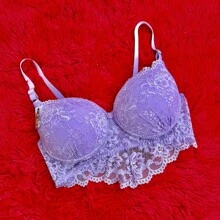 Sutiã Plus Size Renda Sensual Delicado Premium Isadora - Violeta - Visão 2