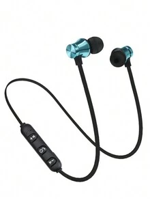 Audífono De Collar Con Botón Para Dentro Del Oído, A Prueba De Agua Y Sudor Para Uso En Deportes Y Oficina - Azul - Ver 2