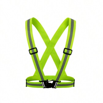 Reflective Vest With Straps For Night Running, Construction, Traffic Control, Adjustable Elasticity