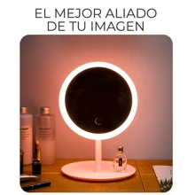 Aro Luz Led 17.5cm Espejo Maquillaje  Portátil - Rosa - Ver 3