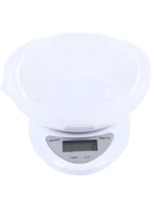 1pc 5000g-1g Kitchen Scale, Digital Kitchen Scale with LCD Display,  Precise Weight Measuring for Baking Cooking (Bowl included) - White - View 1