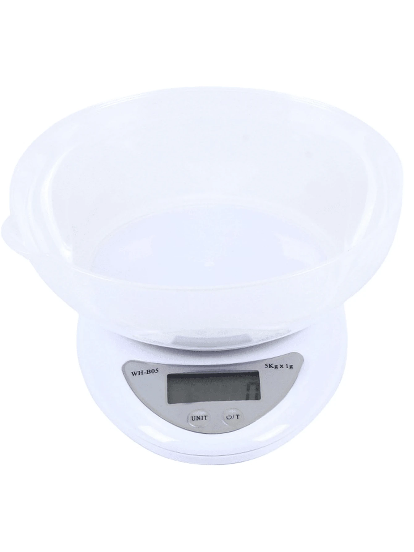 1pc 5000g-1g Kitchen Scale, Digital Kitchen Scale with LCD Display,  Precise Weight Measuring for Baking Cooking (Bowl included) - White - View 1