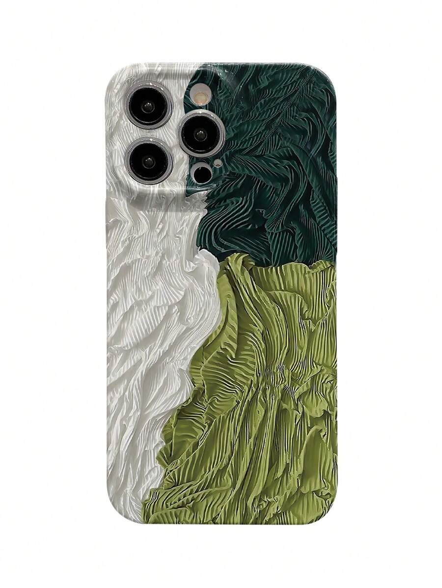 1入組有肋毛衣紋路全包手機殼,使用寵物材料,適用於iPhone 15系列 - 白色 - 查看 1