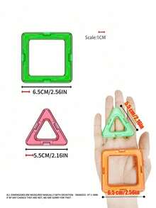 30入組大型磁力積木套裝，中性，DIY磁力建築玩具，隨機顏色，適用於學校、學生、文具、學習用品 - 彩色 - 查看 3