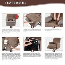 3 Pieces Recliner Sofa Covers, Stretch Reclining Couch Covers For 1, 2 & 3 Seat, Sofa Slipcovers Stripe Jacquard Recliner Covers Furniture Protector Covers With Elastic Bottom For Kids, Pets - Cà phê nhẹ - Xem 9