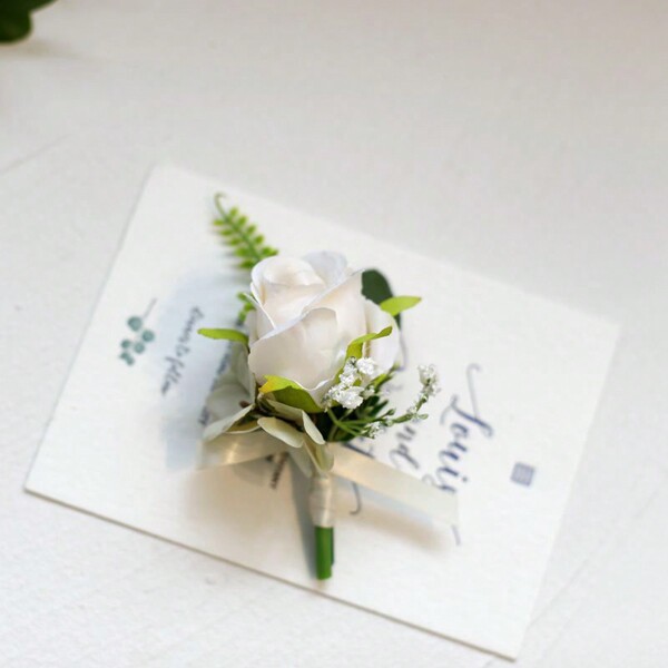 wedding corsage for groomsman and groom