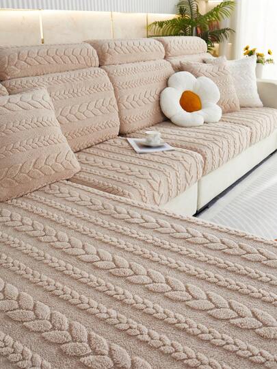 1 Pieza Cómodo Cubrecojines Universal Para Sofá De Jacquard, Estilo Moderno Elástico, Cubre De Sofá Antipolvo Y Resistente A Mascotas, Cubierta De Sofá De Color Sólido Para Sofás En L Y Sofás De 1 A 4 Plazas (se Venden Por Separado)