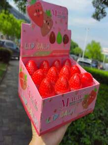 6 Balsamo Labial de Fresa Hidratante Balsamo Fresita Labios Secos