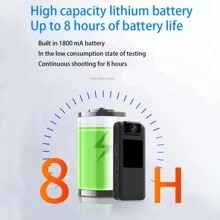1支迷你背夾設計1200w 1080p 4k高清1.3英寸彩色屏幕180°旋轉鏡頭高清降噪抗震攝像機高清運動相機,運動偵測,夜視錄影機,機車錄影機 - 黑色 - 查看 7