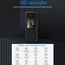 1支迷你背夾設計1200w 1080p 4k高清1.3英寸彩色屏幕180°旋轉鏡頭高清降噪抗震攝像機高清運動相機,運動偵測,夜視錄影機,機車錄影機 - 黑色 - 查看 10